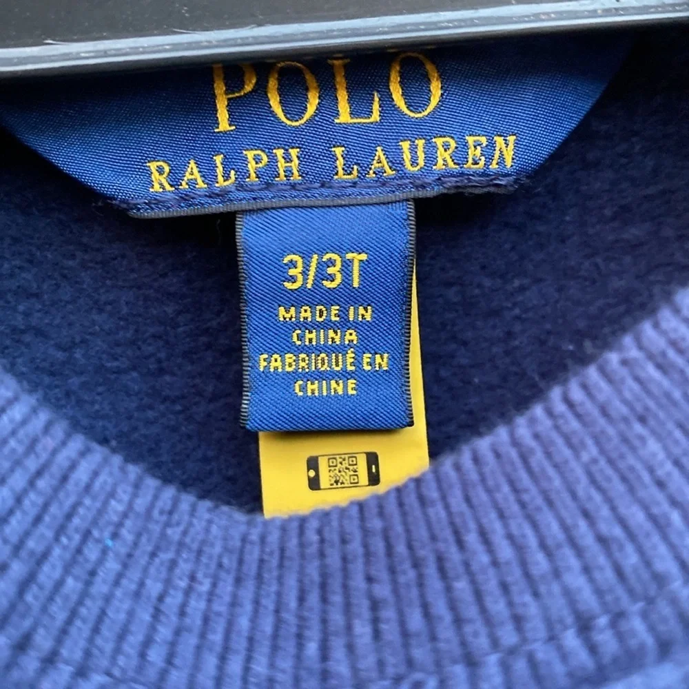 Polo Ralph Lauren Toddler Girls Navy American Flag Fleece Dress Size 3 3T